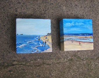 Mablethorpe -pair of original paintings on handmade box frames