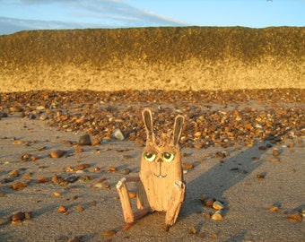 PETE-driftwood rabbit-Felixstowe beach origins/positive vibe!