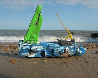 Grote vangst! drijfhoutkunstwerk van Felixstowe beach-positive vibes!
