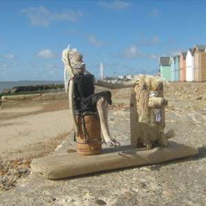 Driftwood friends ,positive vibes! sculpture from Felixstowe beach /mermaid decor