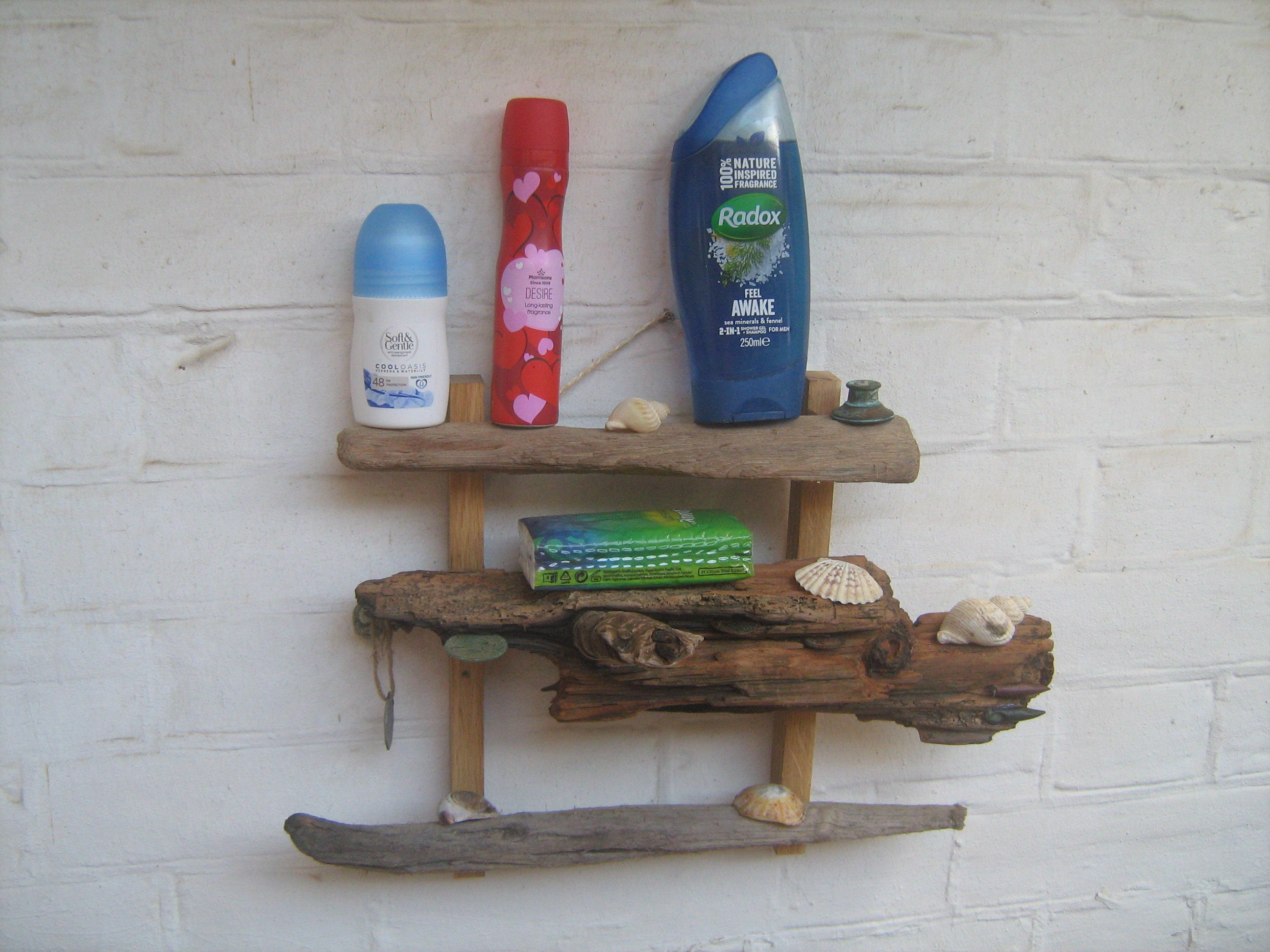 Driftwood caddy../ for bathroom decor from Felixstowe Etsy