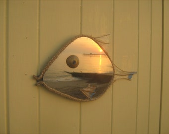 Fish eye mirror-from Felixstowe beach-wide angle -mermaid decor