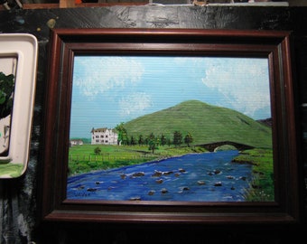 Original art-Bridge of Orchy-West Highland Way - framed painting