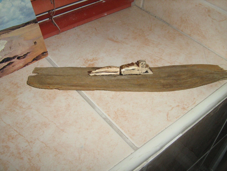 Driftwood figure smooth sea worn wood art