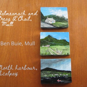 Mull and Scalpay -3 original paintings on box frames -Scottish island life