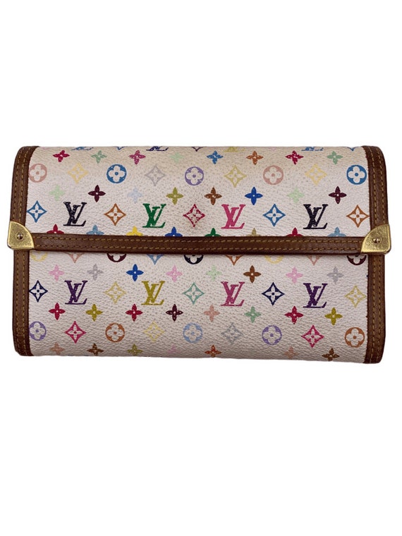 Authentic Louis Vuitton Multicolor White Long Wall