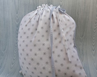 borsa regalo in tessuto, borsa da regalo, regalo per lui, idea confezione regalo, confezione regalo, borsa con coulisse, borsa di cotone, borsa riutilizzabile, stampa sole grigio bianco