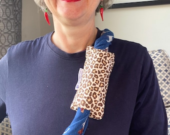Leopard Print Chemo Port Pillow: Handmade Seatbelt Comfort Gift