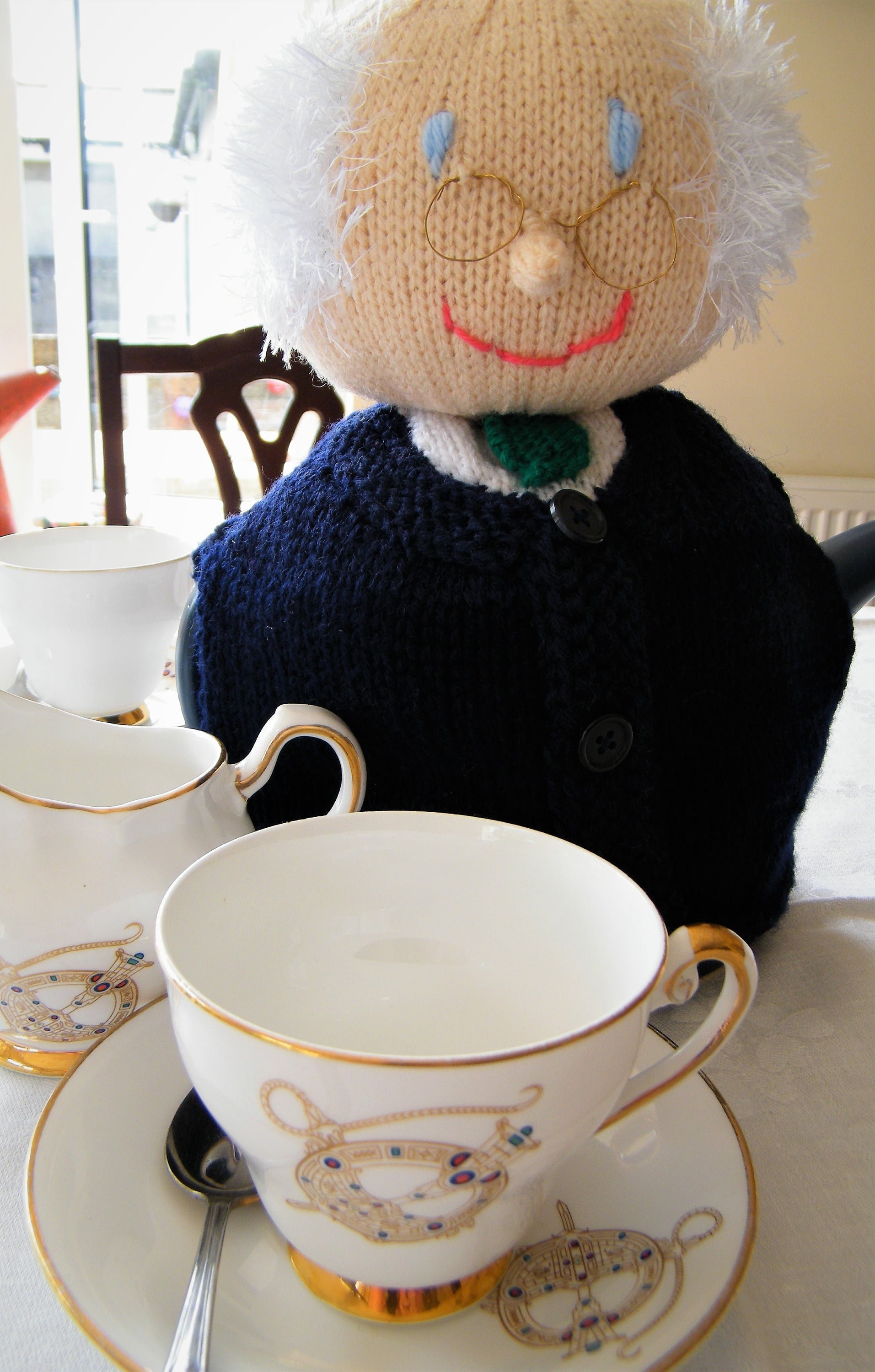 Michael D Higgins Tea Cosy: Hand-Knitted Novelty Teapot Cover