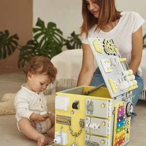 Activity cube, Toddler Gift, Busy cube for toddler with storage, personalization FREE image 5