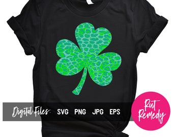 Green Leopard Print Shamrock Clover - DIGITAL FILE