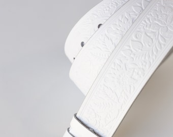 Leather White Belt/ Women Belt /FULL GRAIN Leather Belts /  Personalised Belt / Vintage Belt / Idea Gifts /Handmade leather belts/