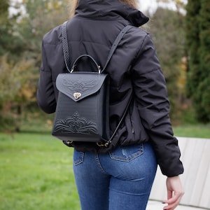 Backpack/bag , Leather backpack, Black leather bag, Women’s backpack, Unique Gift