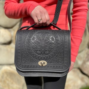 Black  Leather Bag Women’s Leather Handbag Black Shoulder Purse Ukrainian Seller Universality Gift