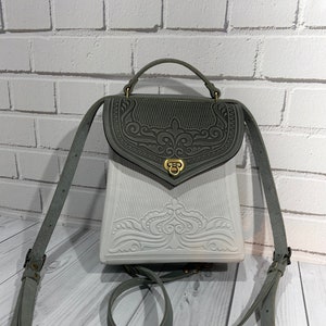 mochila de couro feita à mão, bolsa de couro, presente para uma menina, bolsa de couro, mochila feminina