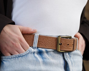 Leather belt, Beige leather belt, Women belt, Handmade belt, Leather belt, Unique belt,  Personalised belt