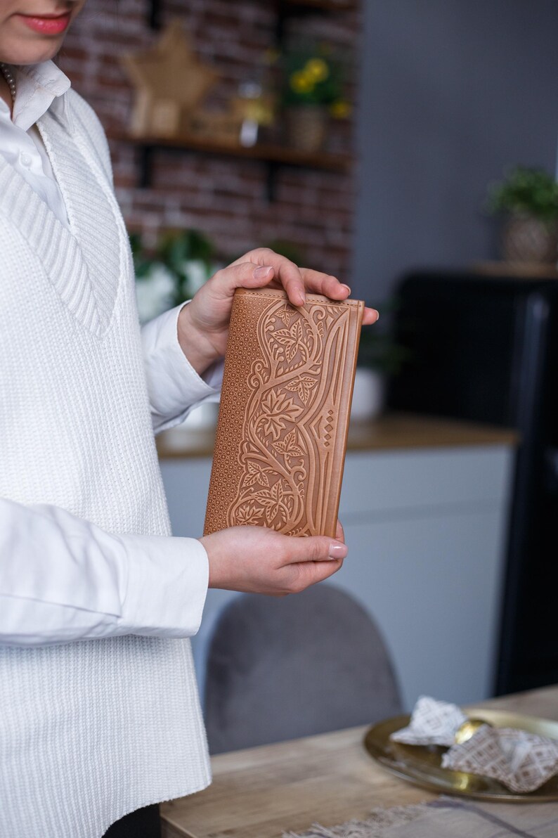Cartera de piel elegante: regalo para ella, cartera de piel, regalo para san valentín imagen 7