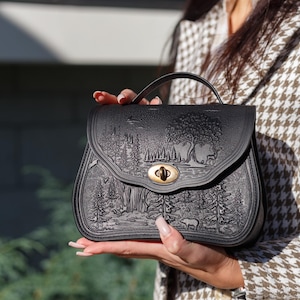 Porte-monnaie en cuir d'inspiration vintage - Petit sac à main personnalisé pour femme - Cadeau fait main
