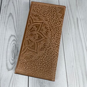 Cartera larga para mujer, Cartera de piel de oliva, Cartera de piel suave, Cartera con monedero, Cartera de mano, Cartera fina imagen 8