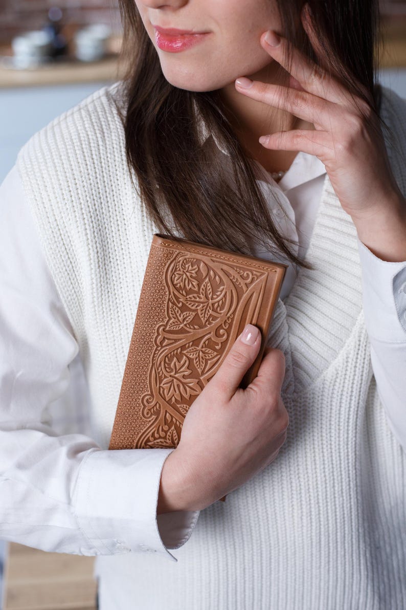 Cartera de piel elegante: regalo para ella, cartera de piel, regalo para san valentín imagen 9