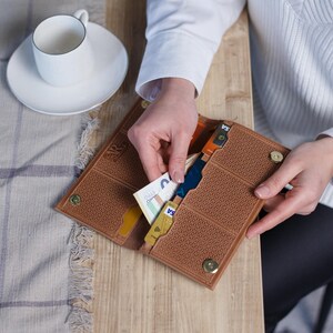 Cartera de piel elegante: regalo para ella, cartera de piel, regalo para san valentín imagen 6