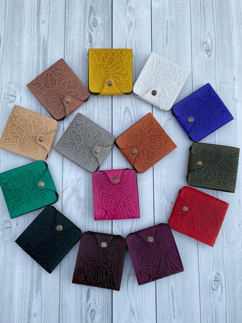 Cartera de piel para mujer, Cartera personalizada, Cartera de mujer, Cartera de mujer, Cartera de piel, Cartera de piel fina imagen 4
