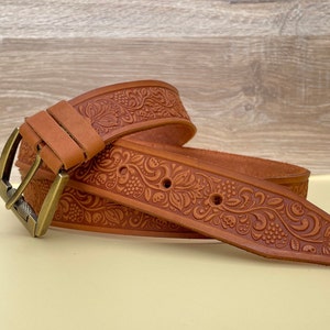 Rudyi Leather Belt Unique Belt Embossed Leather Belt Women’s Belt Unique Gift