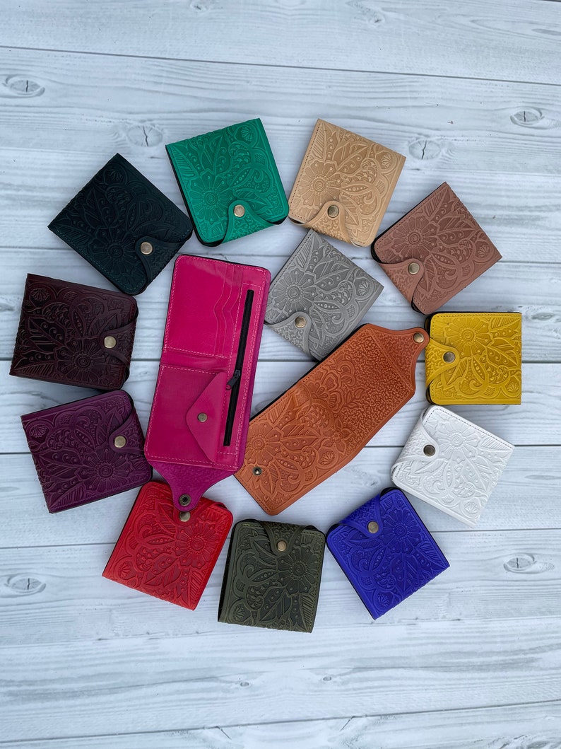 Cartera de piel para mujer, Cartera personalizada, Cartera de mujer, Cartera de mujer, Cartera de piel, Cartera de piel fina imagen 6