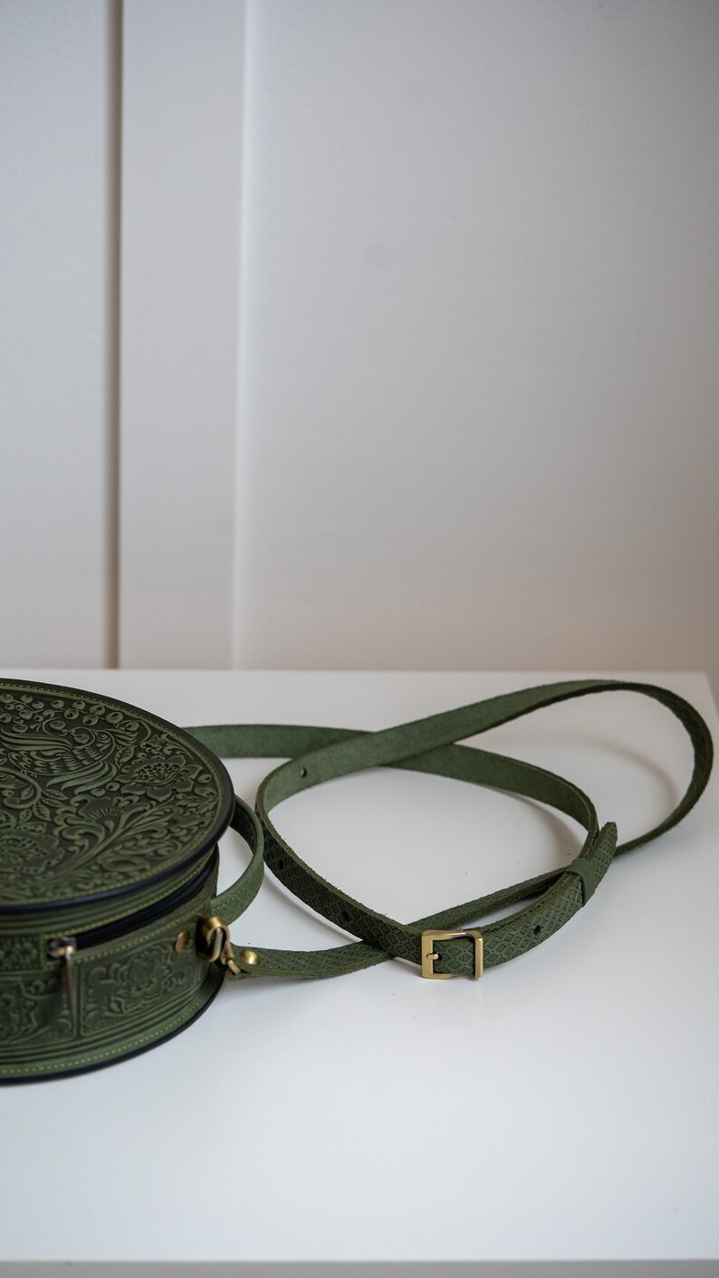 Olive leather bag, shoulder bag , women bag, gift for women image 6