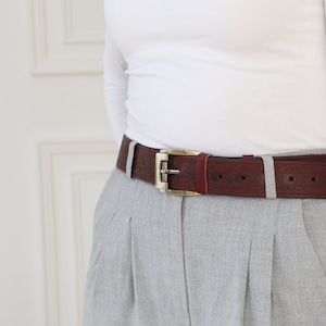 Genuine leather belt, embossed leather belt, leather belt, unique belt, womens belt,Leather belt,Handmade Personalized Belt image 3