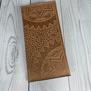 Cartera larga para mujer, Cartera de piel de oliva, Cartera de piel suave, Cartera con monedero, Cartera de mano, Cartera fina imagen 10