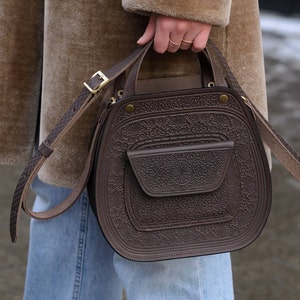 Leather Handbag| Brown Crossbody bag| purse handmade|  handmade leather bag