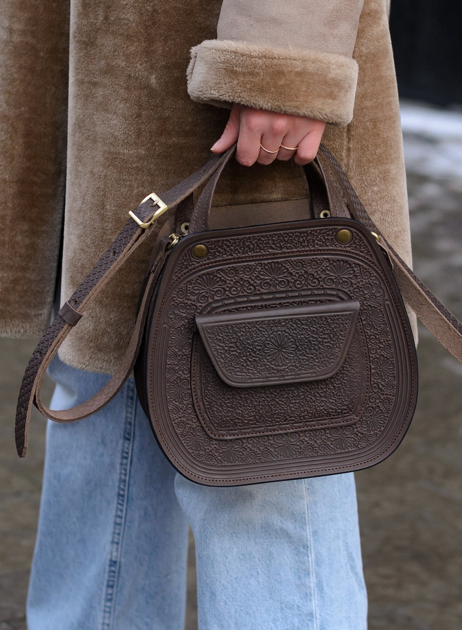 Leather Handbag Brown Crossbody Bag Purse Handmade Handmade - Etsy