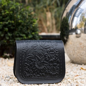 Leather Shoulder Bag Black hangbag Personalised Genuine Leather Bag Gift for Women Trend Made in Ukraine image 2