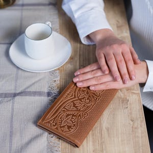 Cartera de piel elegante: regalo para ella, cartera de piel, regalo para san valentín imagen 5