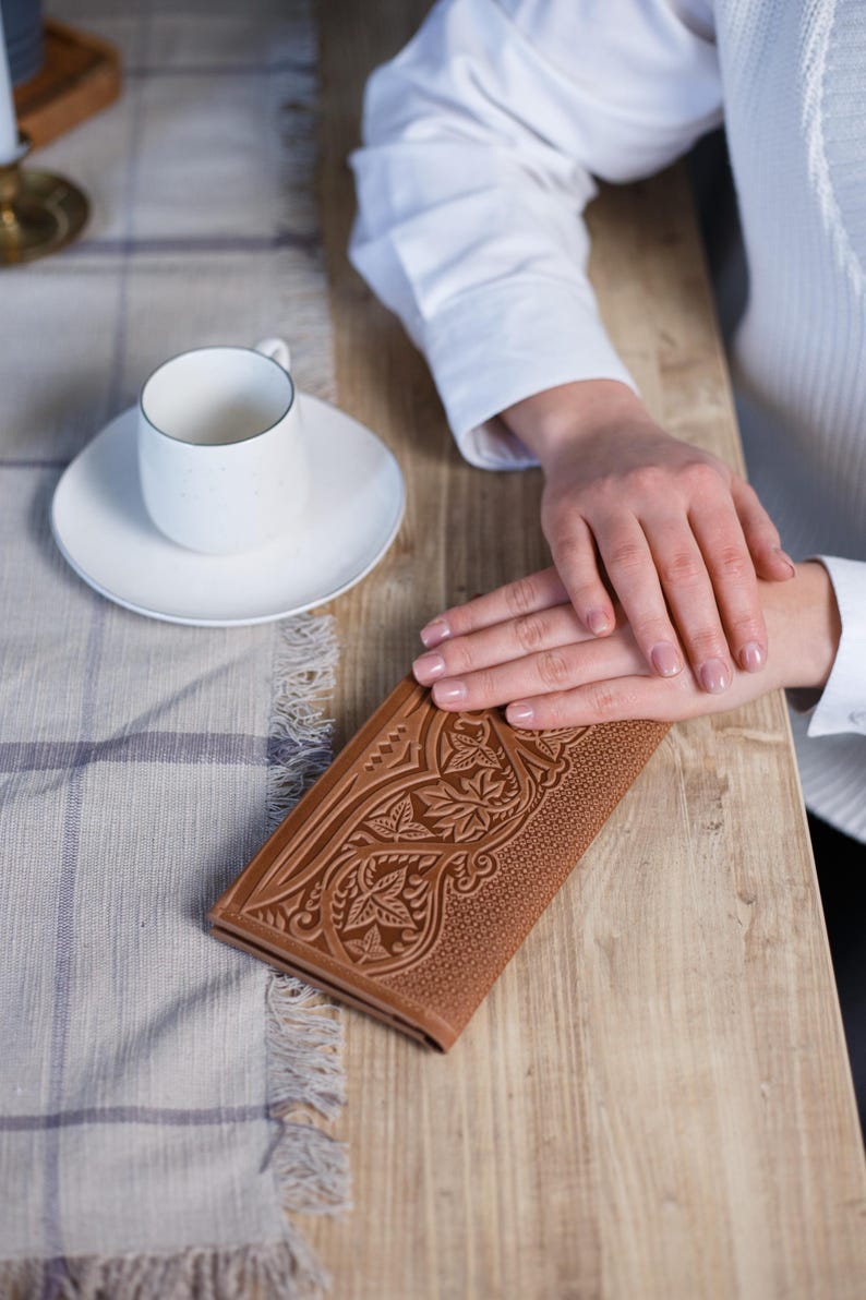Cartera de piel elegante: regalo para ella, cartera de piel, regalo para san valentín imagen 5