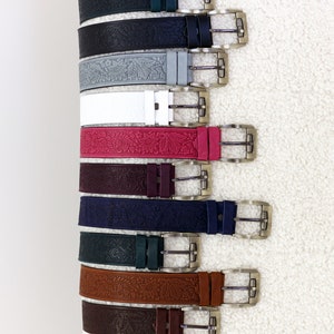 Pink leather belt, genuine leather belt, embossed leather belt, leather belt, unique belt, womens belt image 6