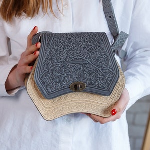 Sac à bandoulière vintage en cuir fait main : sac à main bandoulière pour femme, idée cadeau unique