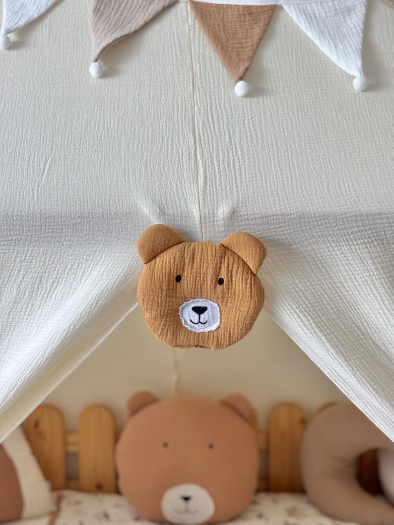 Soft cotton canopy creating reading nook play corner