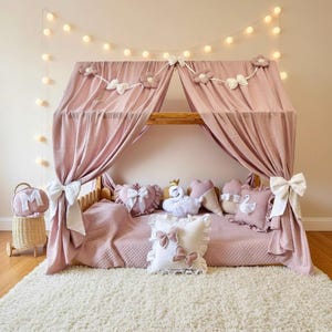 Handmade Cotton Muslin Bed Canopy | Kids Montessori Decor