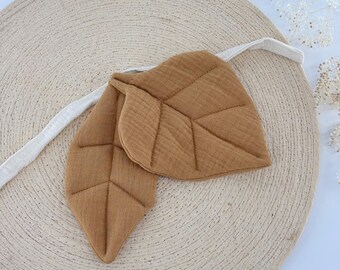Muslin Leaf Curtain Ties: Nursery Decor, Playroom Canopy Holders