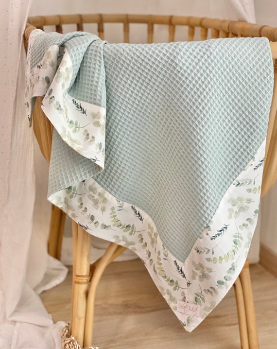 Eucalyptus Baby Blanket: 100% Cotton Waffle Knit, Soft Plush