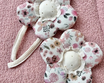 Alzapaños de muselina con flores para cortinas: decoración infantil para baldaquinos