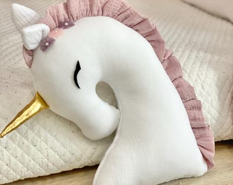 Handgemachtes Einhorn Kissen: Baumwolle Kinderzimmer Dekor