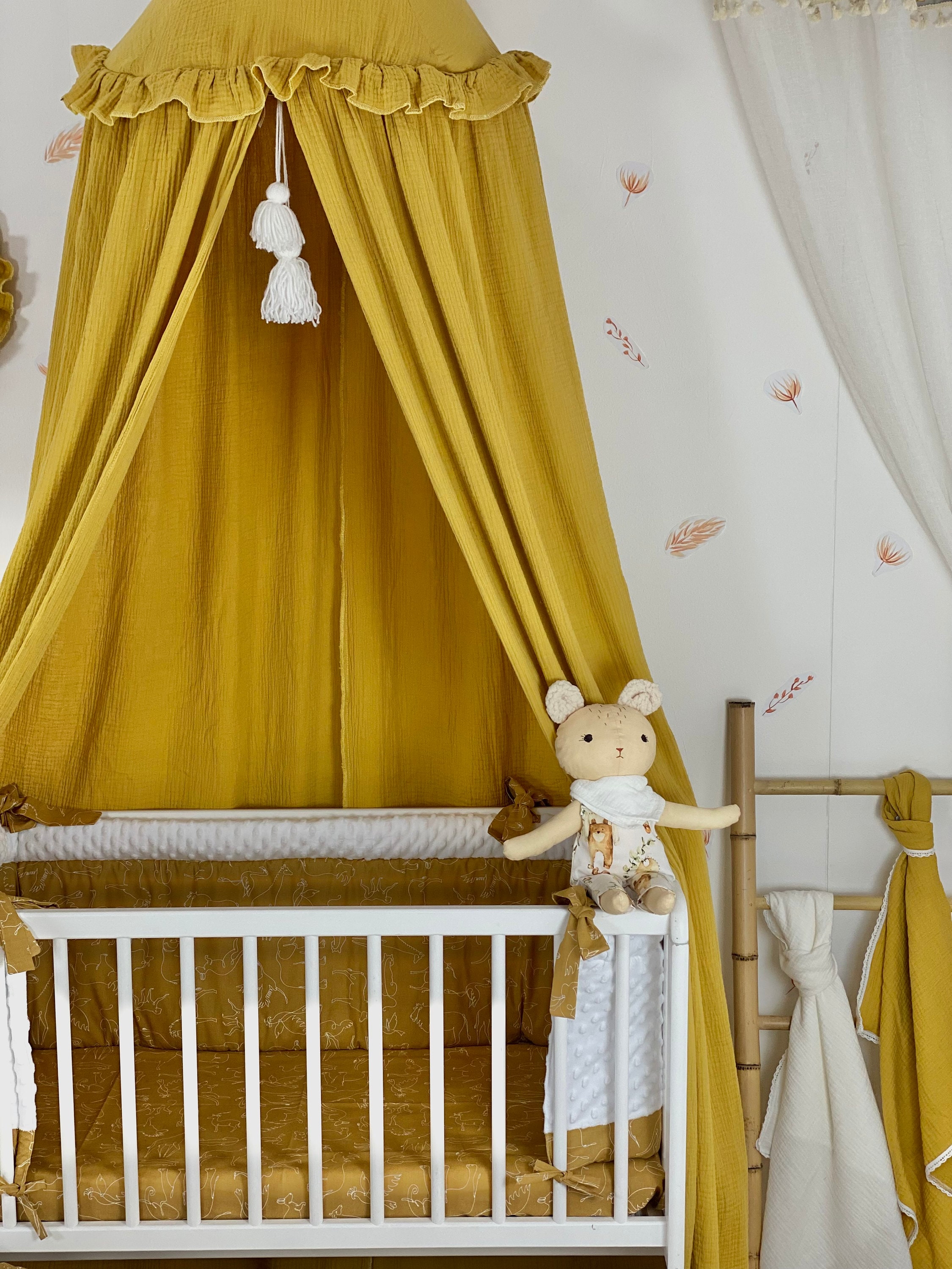 Mustard cot canopy cheap