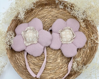 Muslin Flower Curtain Tiebacks: Nursery Decor Canopy Holders