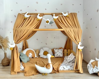 Muslin Bed Canopy: Kids Reading Nook, Playroom Decor