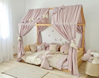 Muslin Kids Playroom Canopy – Bold Nursery Reading Nook, Handmade in Greece