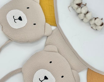 Lazos de cortina de muselina con forma de oso: soportes para dosel de sala de juegos