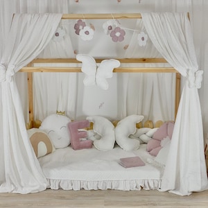 Muslin Canopy | Toddler Bed Canopy | Playroom Decor | Reading Nook Canopy | Princess Bed Canopy | Baby Bed Canopy | Kids Bed Tent